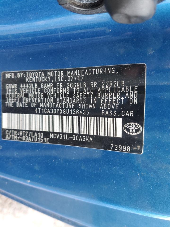 2008 Toyota Camry Solara Se VIN: 4T1CA30PX8U136435 Lot: 85856785