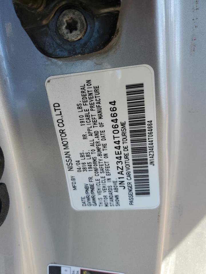 2004 Nissan 350Z Coupe VIN: JN1AZ34E44T064664 Lot: 82631685