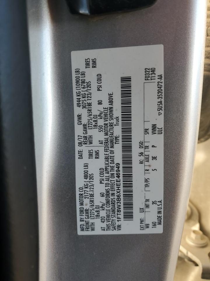 2017 Ford F350 Super Duty VIN: 1FT8W3B6XHEE46949 Lot: 85487845