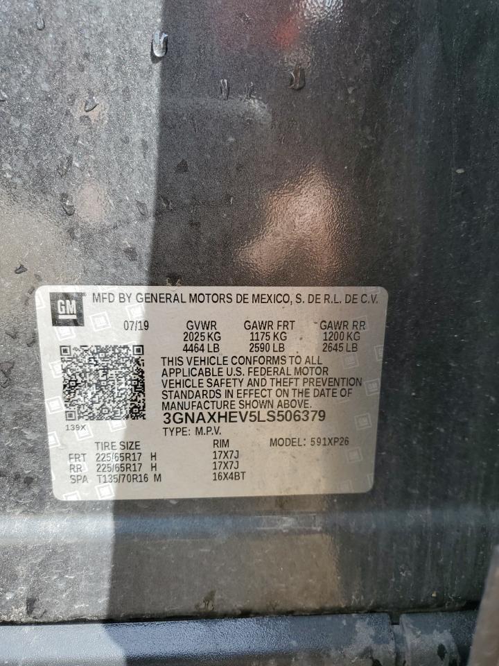 2020 Chevrolet Equinox Ls VIN: 3GNAXHEV5LS506379 Lot: 84626485
