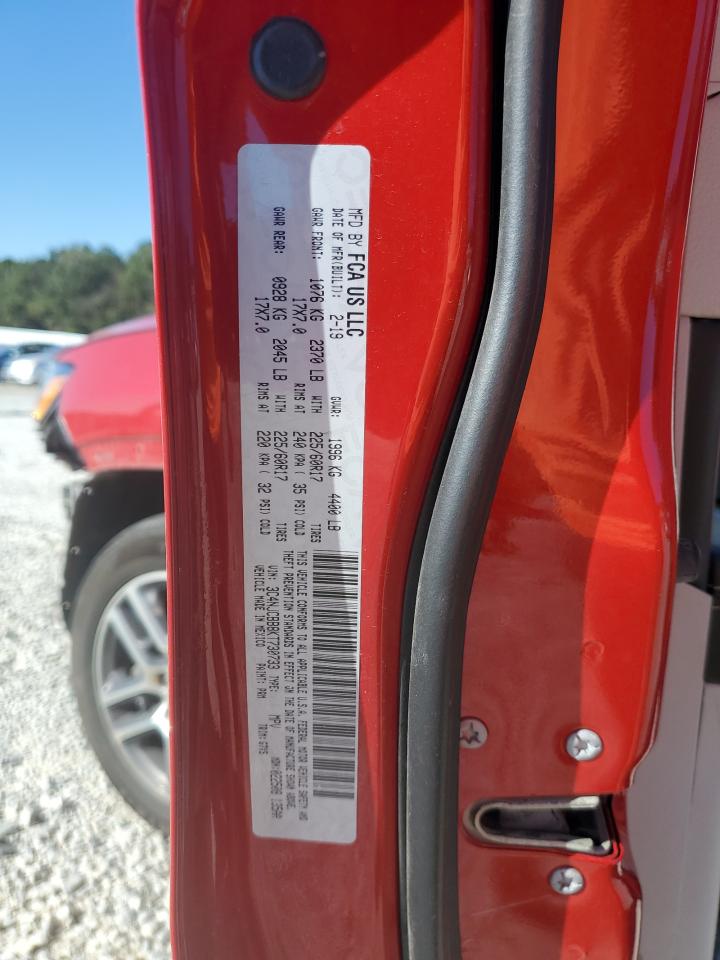 2019 Jeep Compass Latitude VIN: 3C4NJCBB8KT730733 Lot: 85387635