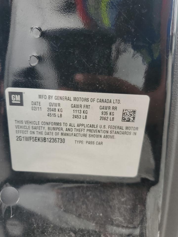 2011 Chevrolet Impala Ls VIN: 2G1WF5EK9B1236730 Lot: 84936415