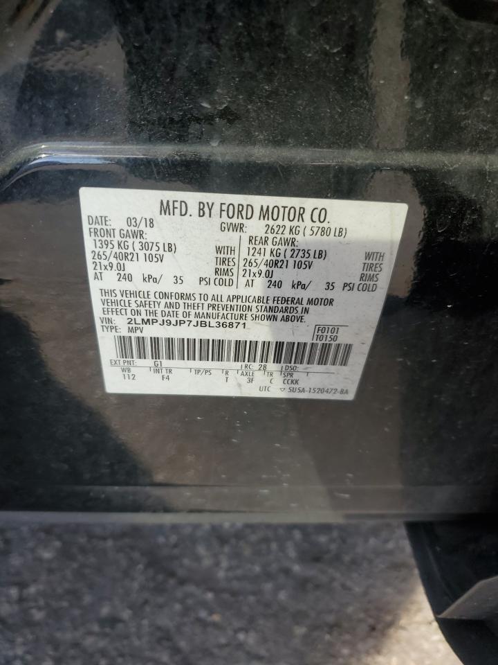 2018 Lincoln Mkx Black Label VIN: 2LMPJ9JP7JBL36871 Lot: 81925065