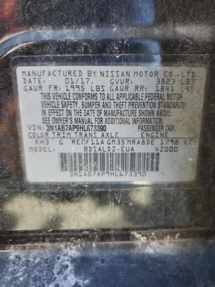 2017 Nissan Sentra S VIN: 3N1AB7AP9HL673390 Lot: 85829465