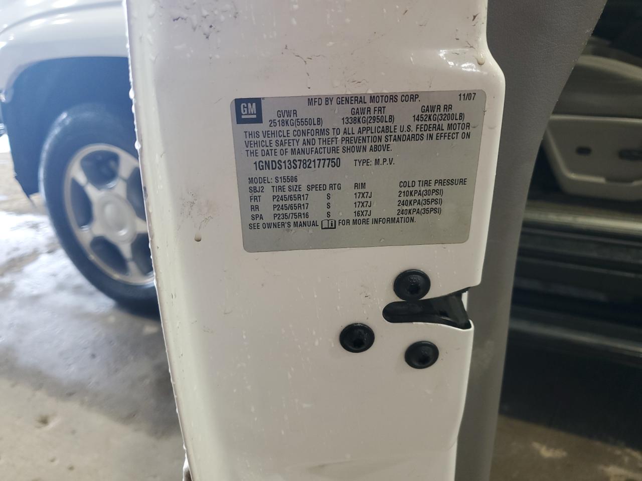 2008 Chevrolet Trailblazer Ls VIN: 1GNDS13S782177750 Lot: 85481355