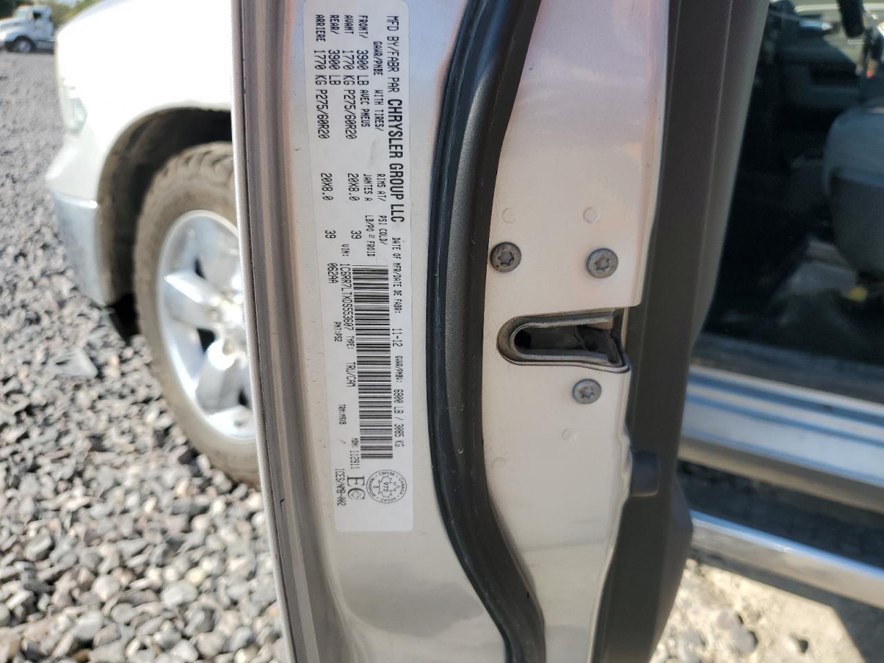 2013 Ram 1500 Slt VIN: 1C6RR7LTXDS553607 Lot: 86833855