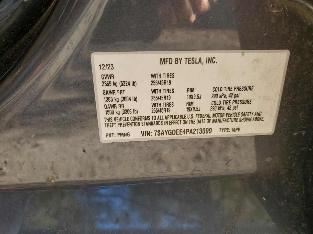 2023 Tesla Model Y VIN: 7SAYGDEE4PA213099 Lot: 86671035