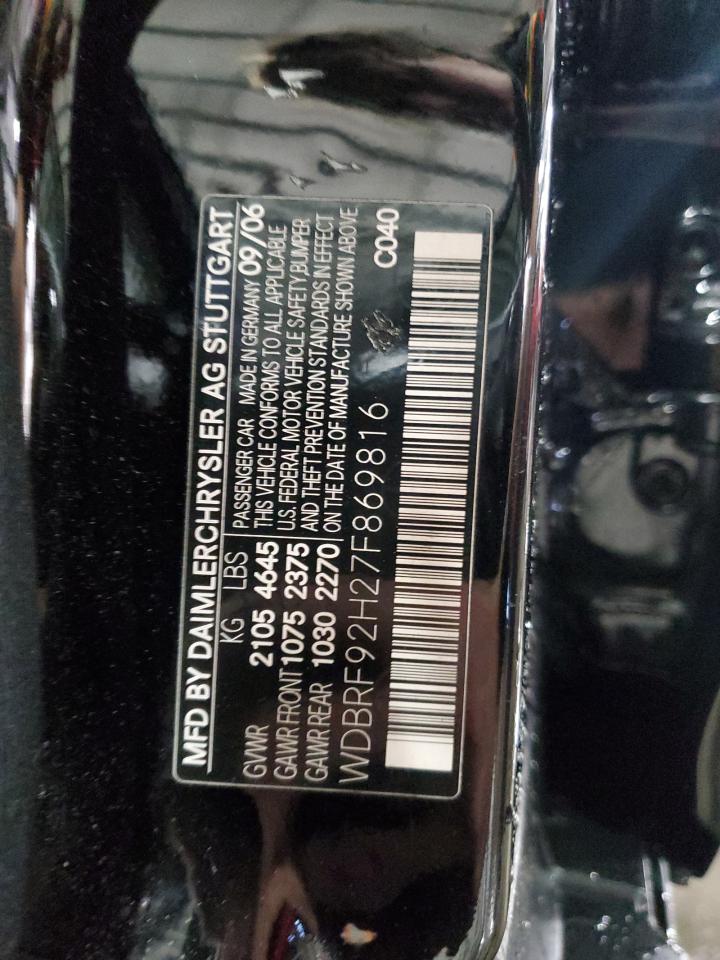 2007 Mercedes-Benz C 280 4Matic VIN: WDBRF92H27F869816 Lot: 86170325