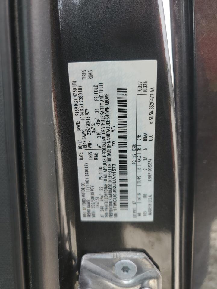 2018 Ford Escape Titanium VIN: 1FMCU0J92JUA41573 Lot: 82561805