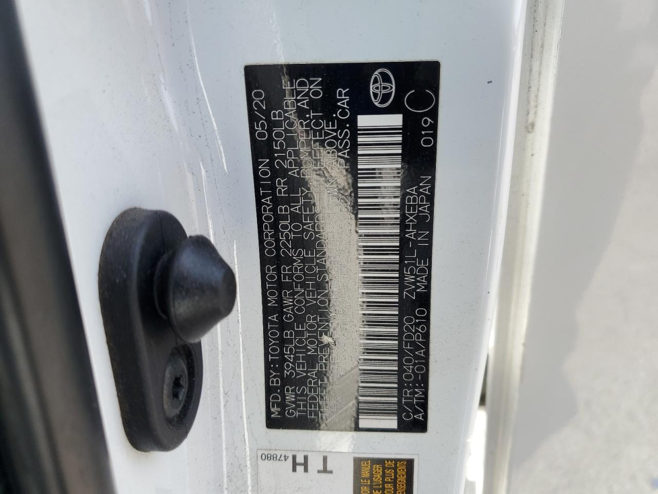 2020 Toyota Prius L VIN: JTDKARFU9L3125232 Lot: 85759605