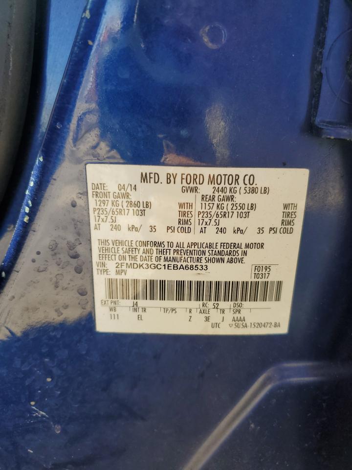 2014 Ford Edge Se VIN: 2FMDK3GC1EBA68533 Lot: 81916315