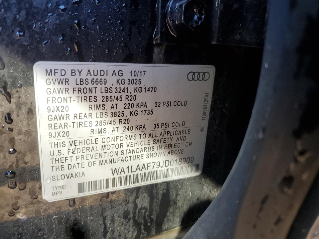 2018 Audi Q7 Premium Plus VIN: WA1LAAF79JD018909 Lot: 85113295