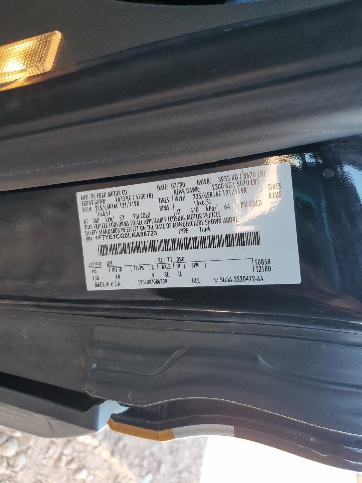 2020 Ford Transit T-150 VIN: 1FTYE1CG0LKA88723 Lot: 85057235