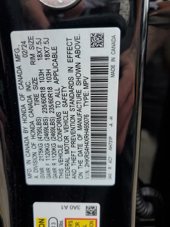 2024 Honda Cr-V Ex VIN: 2HKRS4H4XRH465076 Lot: 85354715