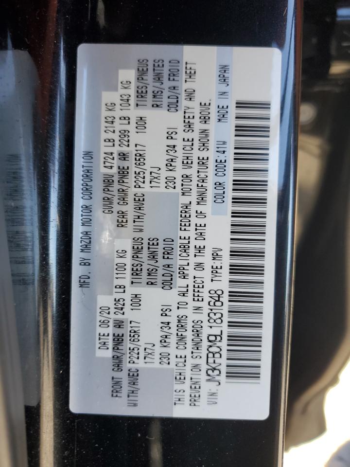 2020 Mazda Cx-5 Touring VIN: JM3KFBCM9L1831648 Lot: 85734825