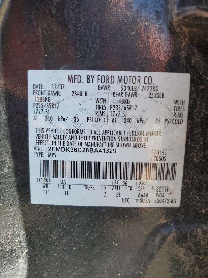 2008 Ford Edge Se VIN: 2FMDK36C28BA41329 Lot: 82785495