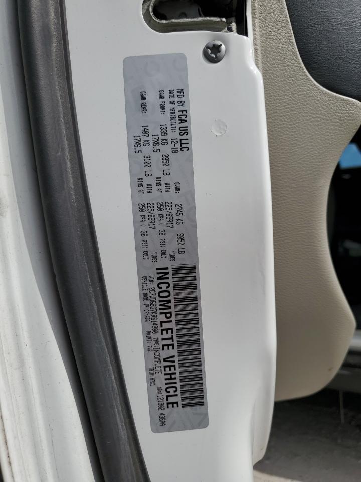 2019 Dodge Grand Caravan Se VIN: 2C7WDGBG7KR614900 Lot: 85197815