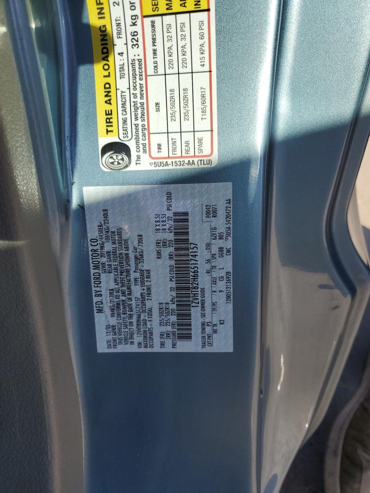 2006 Ford Mustang Gt VIN: 1ZVHT82H665174157 Lot: 84066485