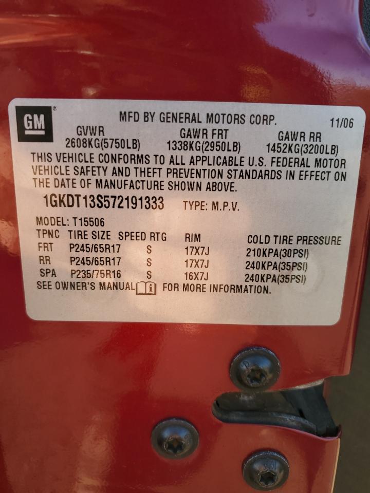 2007 GMC Envoy VIN: 1GKDT13S572191333 Lot: 85667185