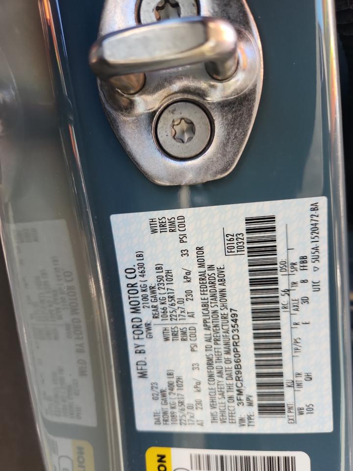 2023 Ford Bronco Sport Big Bend VIN: 3FMCR9B60PRD35497 Lot: 90278485