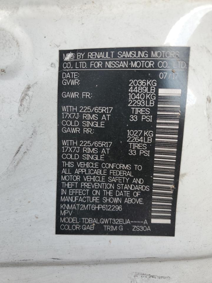 2017 Nissan Rogue S VIN: KNMAT2MT6HP612296 Lot: 84972965