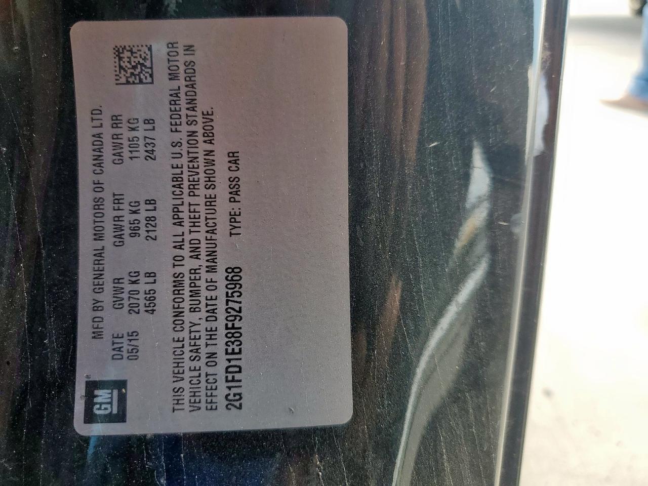 2015 Chevrolet Camaro Lt VIN: 2G1FD1E38F9275968 Lot: 81567835