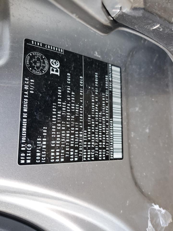 2019 Volkswagen Tiguan Se VIN: 3VV2B7AX5KM090481 Lot: 86099685