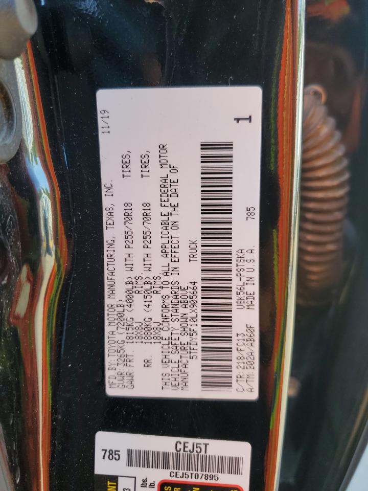 2020 Toyota Tundra Crewmax Sr5 VIN: 5TFDY5F10LX905664 Lot: 85676805