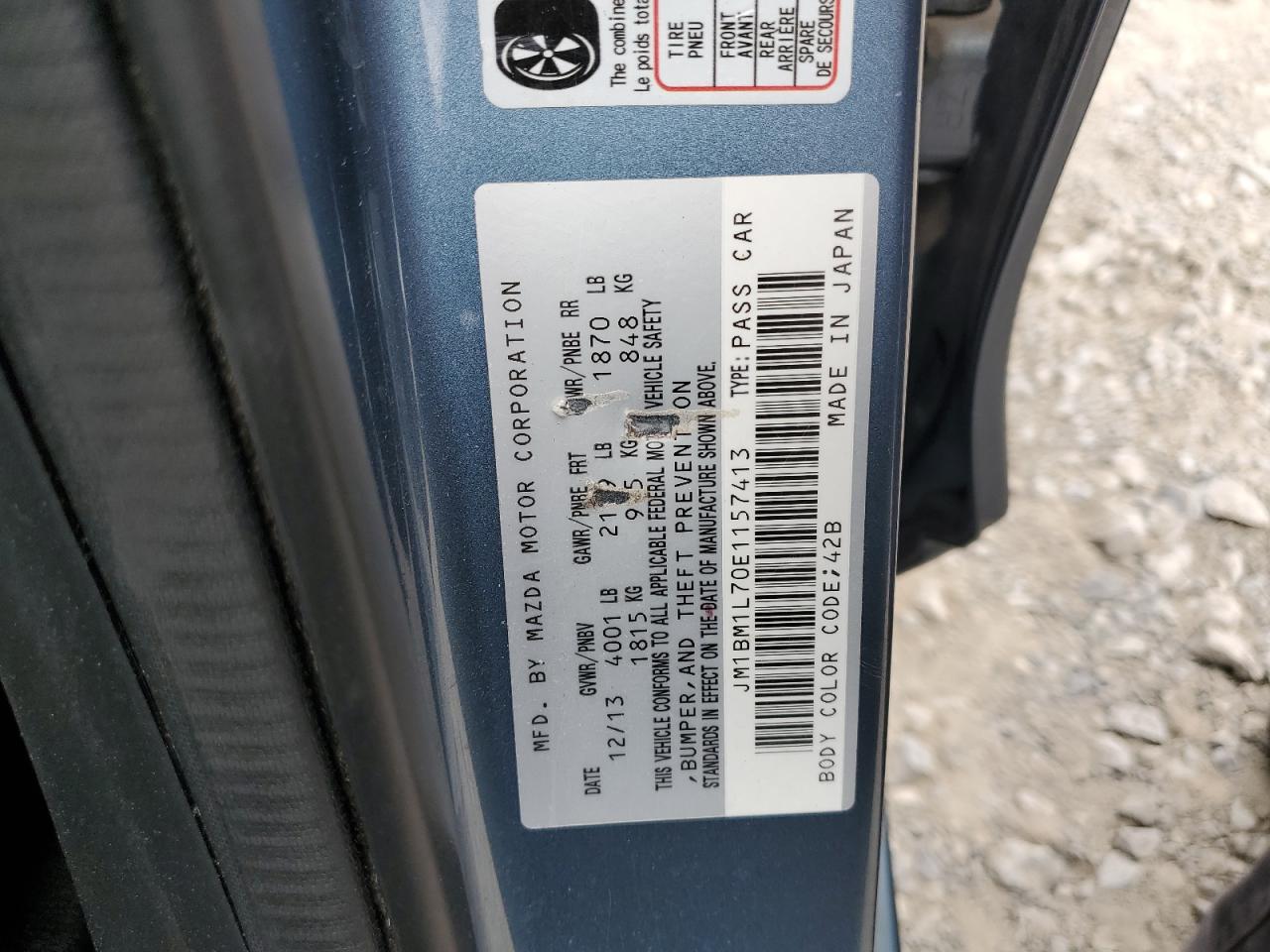 2014 Mazda 3 Touring VIN: JM1BM1L70E1157413 Lot: 85004975