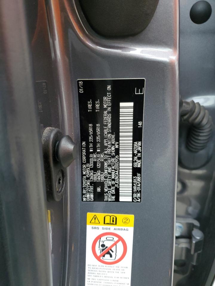 2018 Lexus Rx 350 L VIN: JTJDZKCA4J2002926 Lot: 84974265