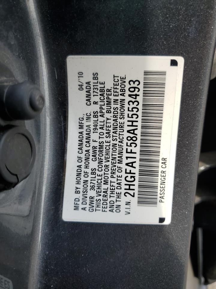 2010 Honda Civic Lx VIN: 2HGFA1F58AH553493 Lot: 82344765