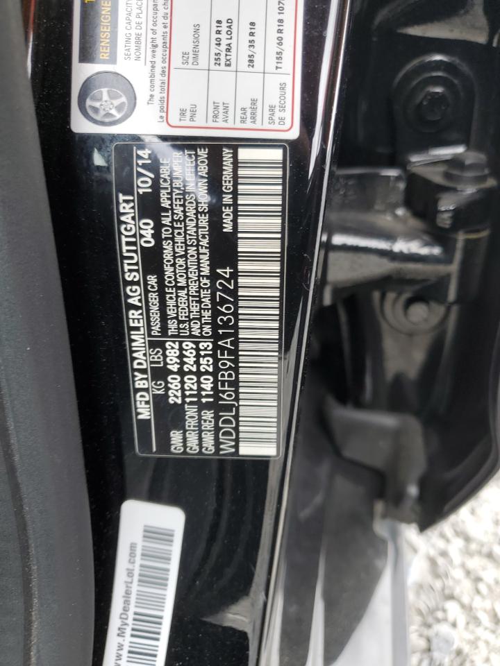 2015 Mercedes-Benz Cls 400 VIN: WDDLJ6FB9FA136724 Lot: 82266535