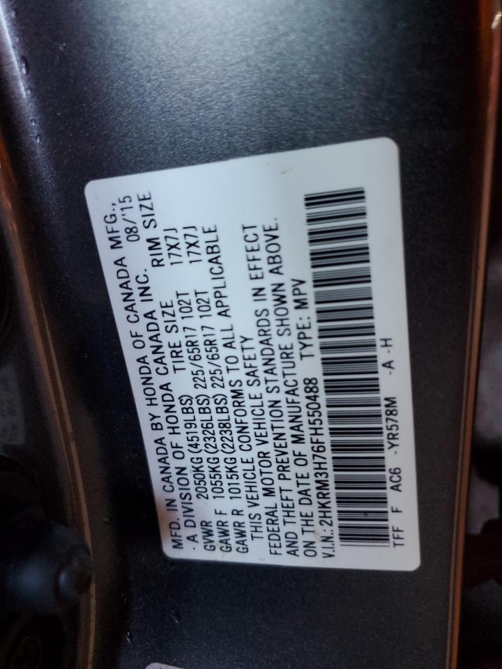 2015 Honda Cr-V Exl VIN: 2HKRM3H76FH550488 Lot: 82195255