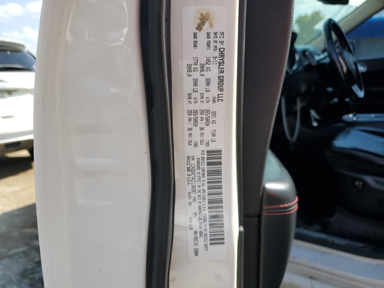 2012 Dodge Durango R/T VIN: 1C4SDHCT4CC130397 Lot: 85676105