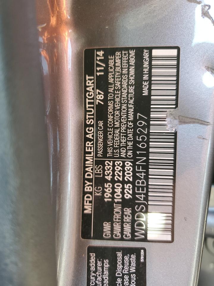 2015 Mercedes-Benz Cla 250 VIN: WDDSJ4EB4FN165297 Lot: 82575315