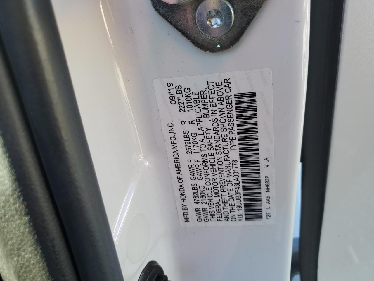 2020 Acura Tlx Technology VIN: 19UUB3F43LA001778 Lot: 82470195