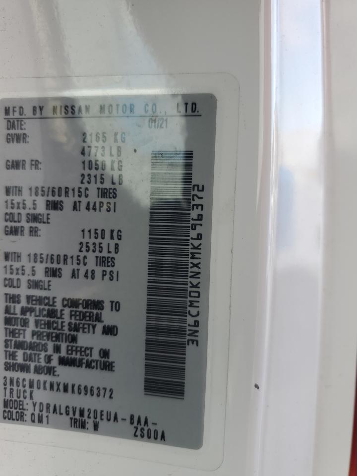 2021 Nissan Nv200 2.5S VIN: 3N6CM0KNXMK696372 Lot: 90290795