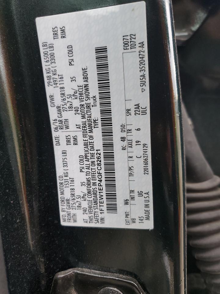 2016 Ford F150 Supercrew VIN: 1FTEW1EP4GFC82621 Lot: 82425445