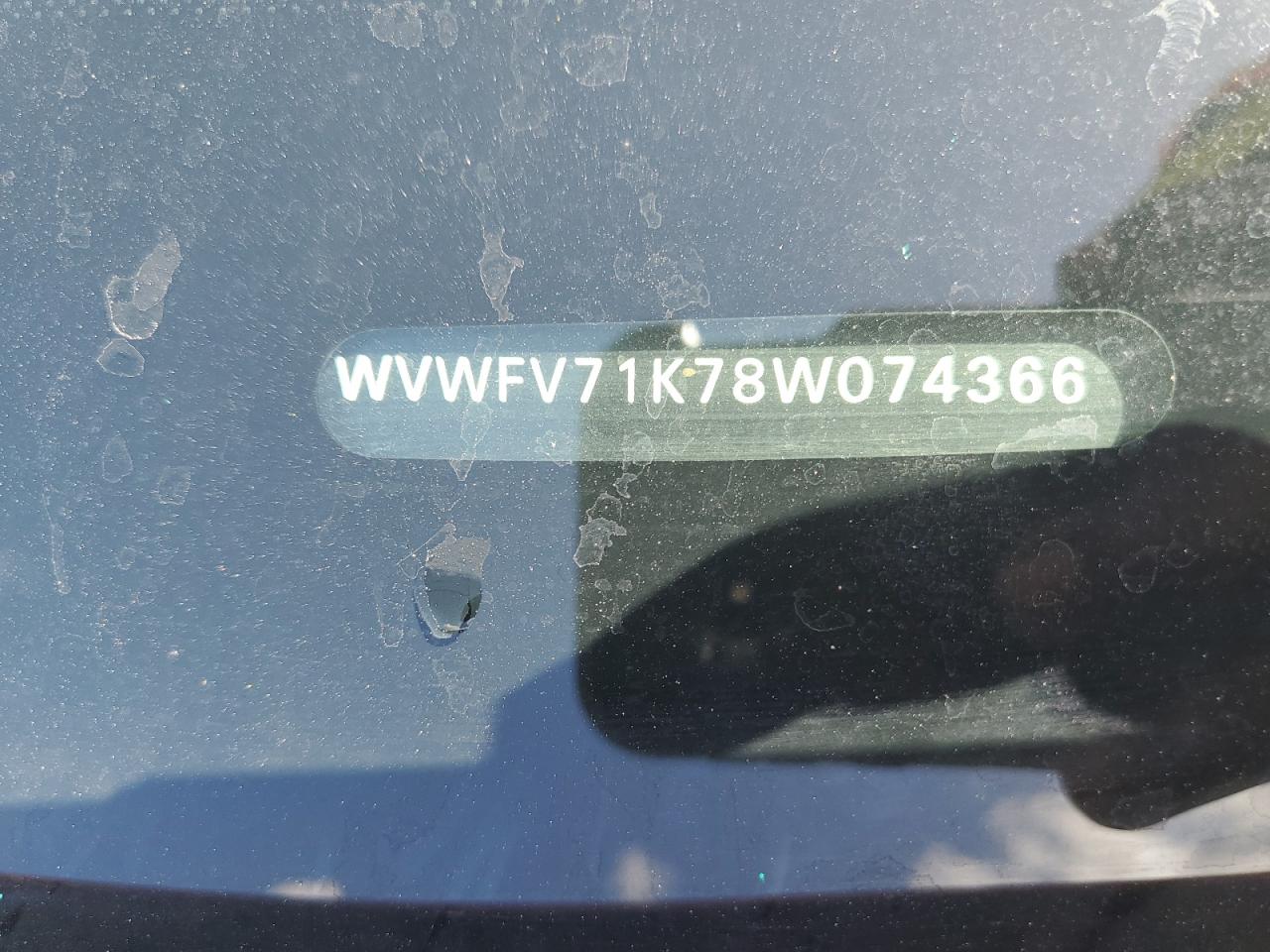 2008 Volkswagen Gti VIN: WVWFV71K78W074366 Lot: 85273625