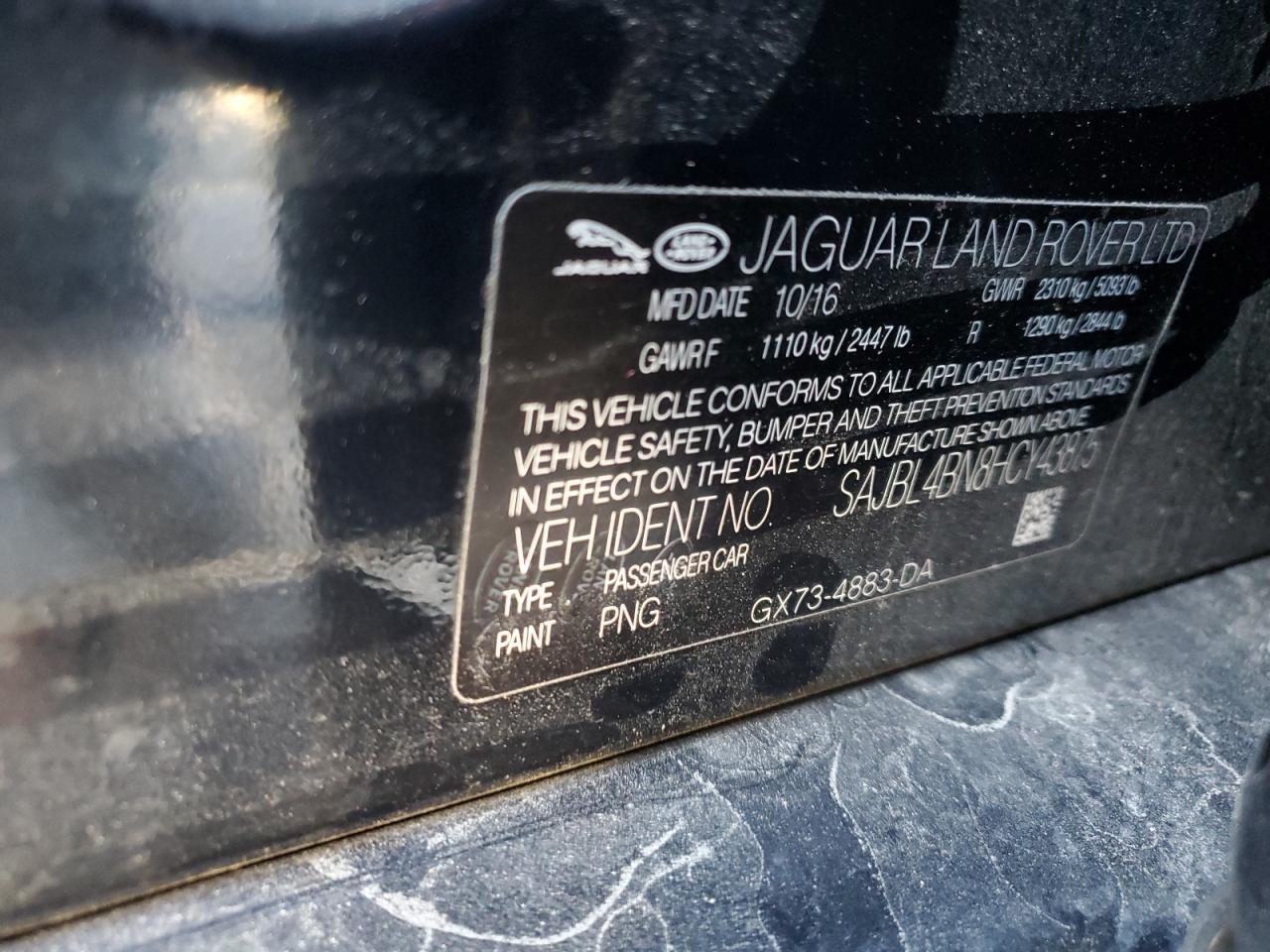 2017 Jaguar Xf R - Sport VIN: SAJBL4BN8HCY43875 Lot: 89786715