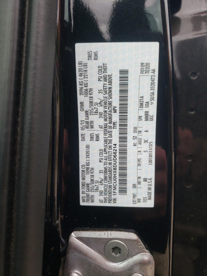 2013 Ford Escape Sel VIN: 1FMCU0HX8DUD68214 Lot: 85559165