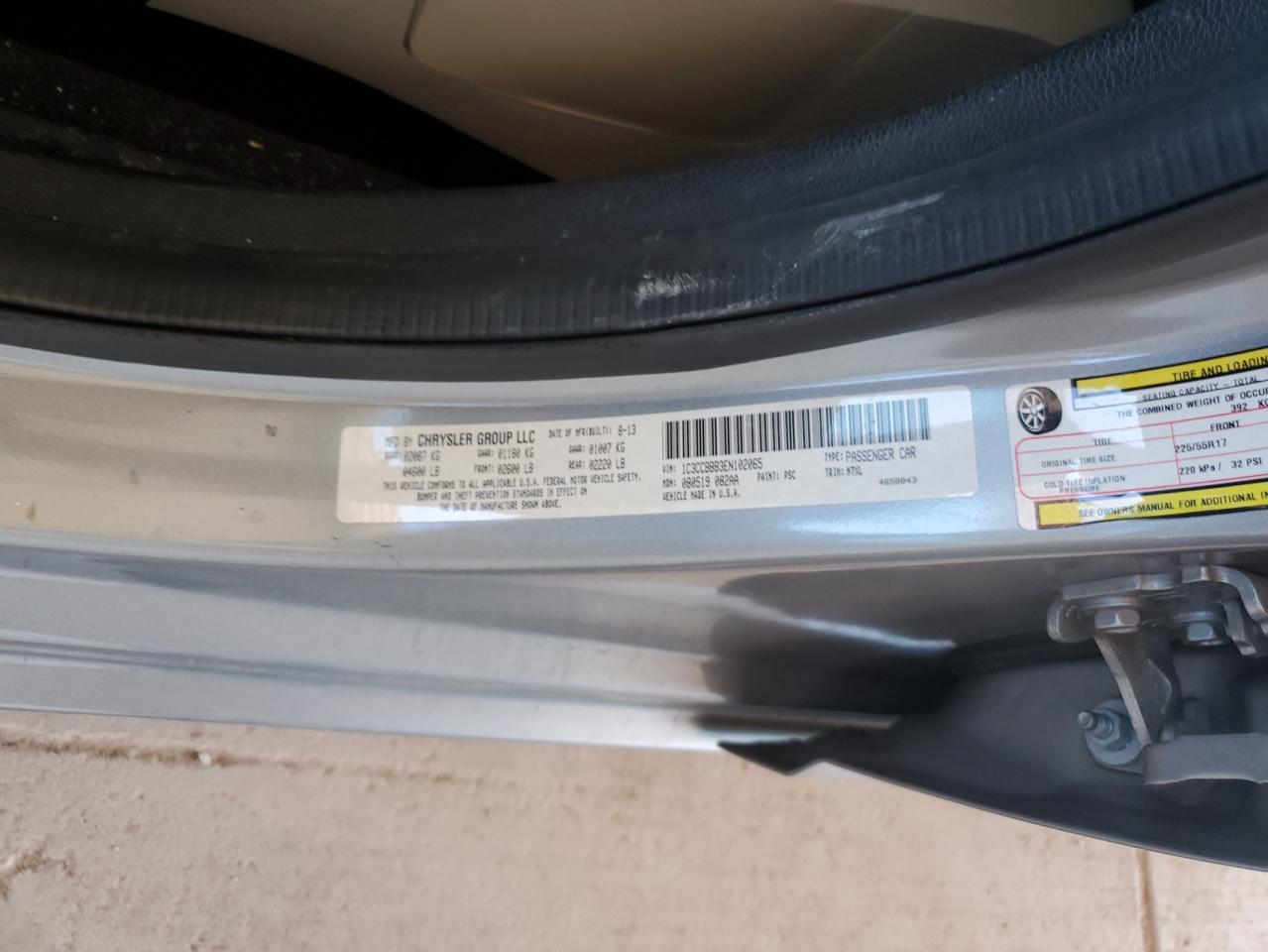 2014 Chrysler 200 Touring VIN: 1C3CCBBB3EN102065 Lot: 85546265