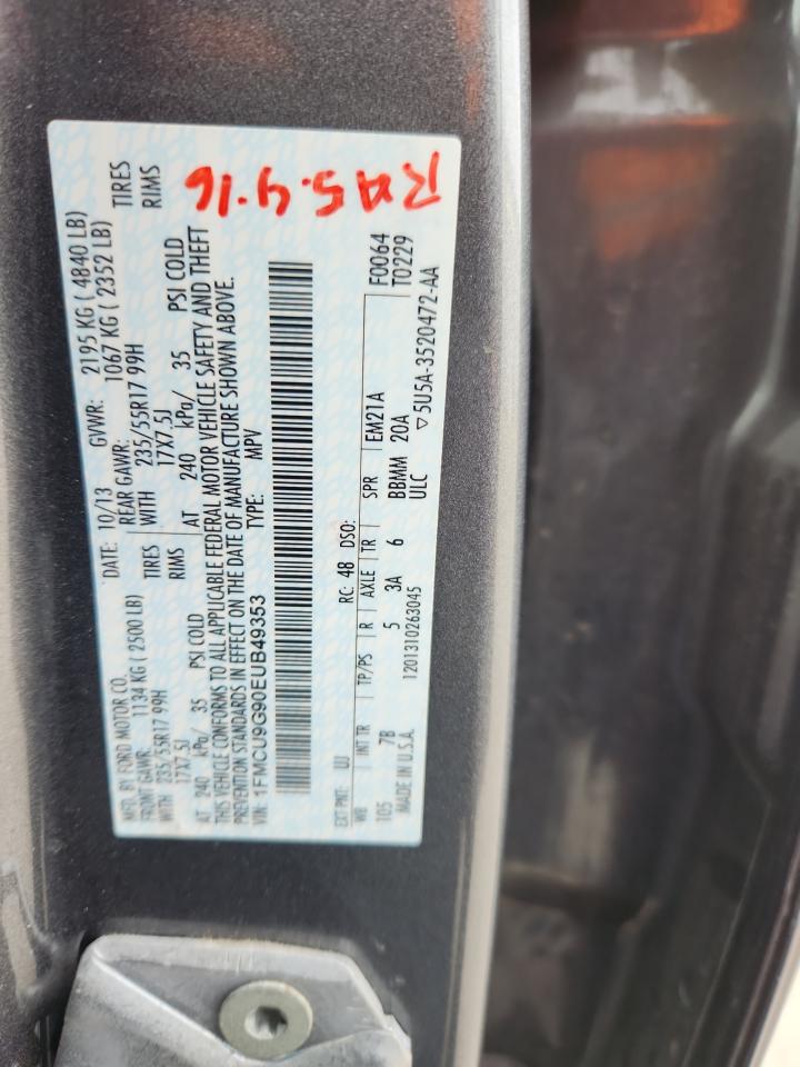 2014 Ford Escape Se VIN: 1FMCU9G90EUB49353 Lot: 90636755