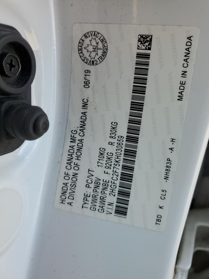 2019 Honda Civic Ex VIN: 2HGFC2F75KH030659 Lot: 71476295