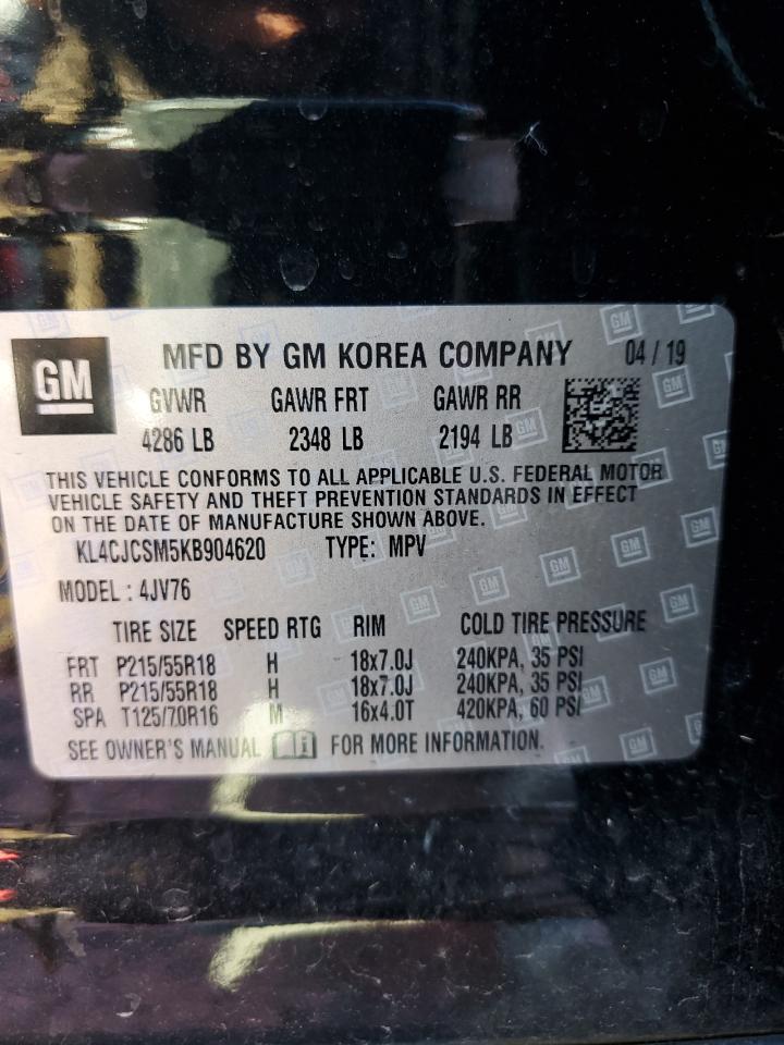 2019 Buick Encore Essence VIN: KL4CJCSM5KB904620 Lot: 90875185