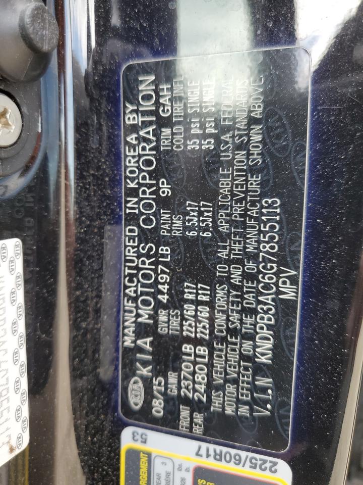 2016 Kia Sportage Lx VIN: KNDPB3AC6G7855113 Lot: 82312415