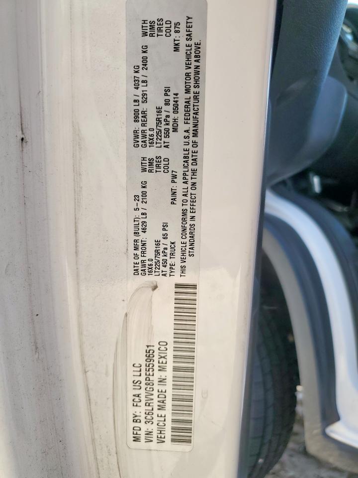 2023 Ram Promaster 2500 2500 Standard VIN: 3C6LRVVG8PE559651 Lot: 86222295