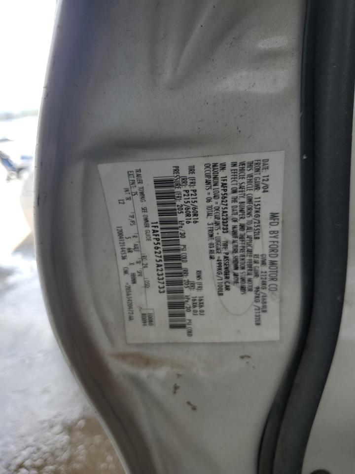 2005 Ford Taurus Sel VIN: 1FAFP56275A233733 Lot: 85833885