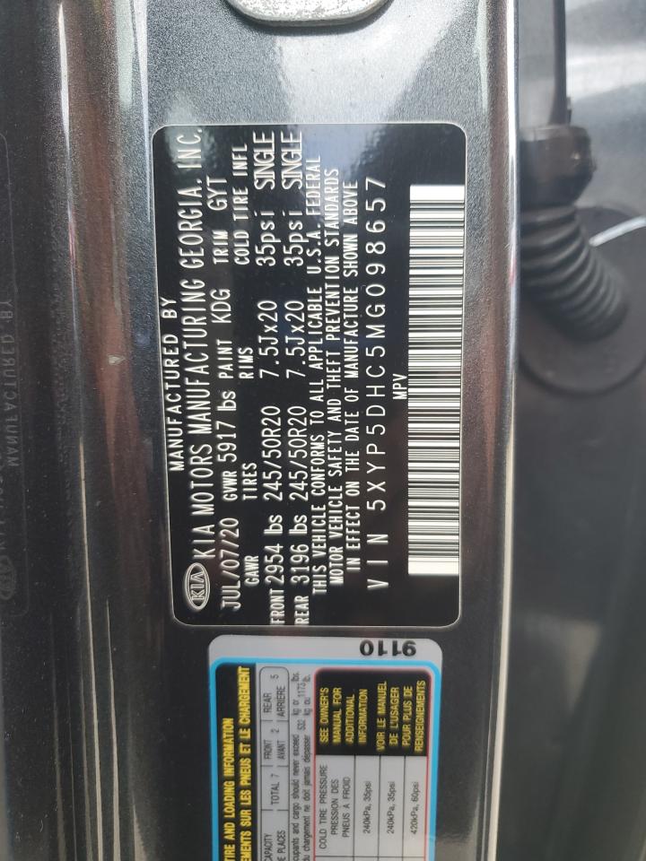 2021 Kia Telluride Sx VIN: 5XYP5DHC5MG098657 Lot: 85268365