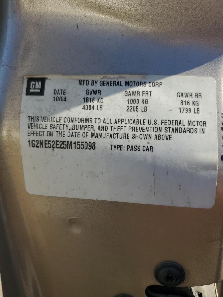 2005 Pontiac Grand Am Se VIN: 1G2NE52E25M155098 Lot: 85646585